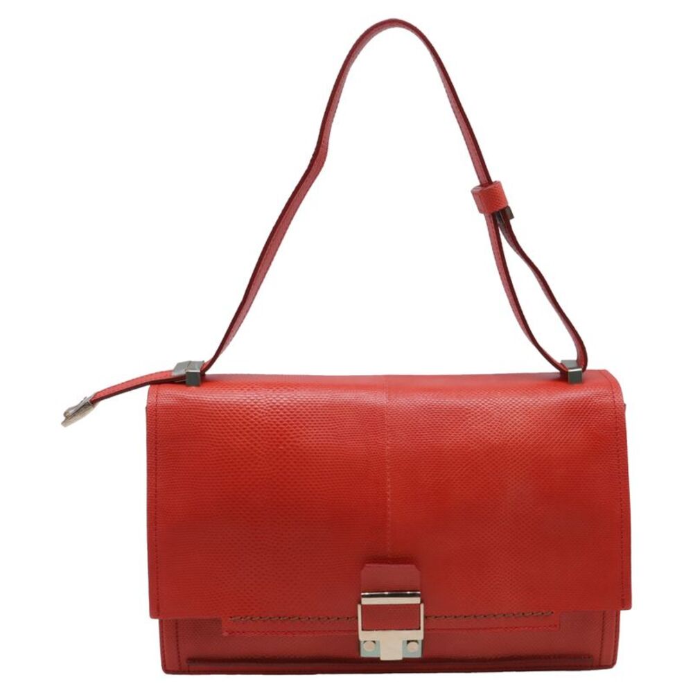 Lanvin Partition Bag in Red Snakeskin Leather